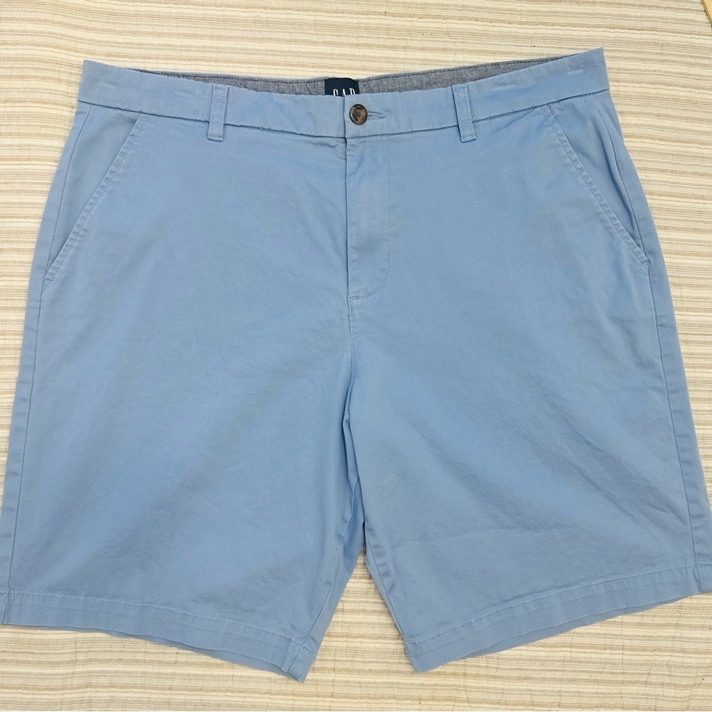 Gap Men’s Blue Flat Front Chino Dress Shorts Size 38 Casual Golf Cotton